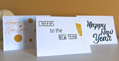 High resolution version of New Years cards designed in 2022