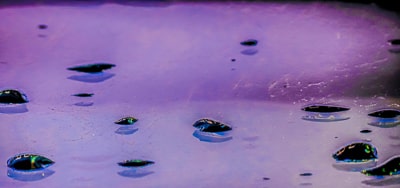 An edited closeup of raindrops on a window