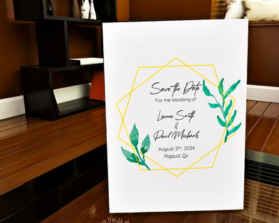 Save the date designed by Janelle Bryan in 2021